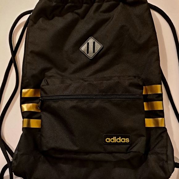 Black with Gold ADIDAS gym bag backpack